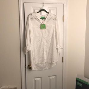 Button down eyes lit shirt